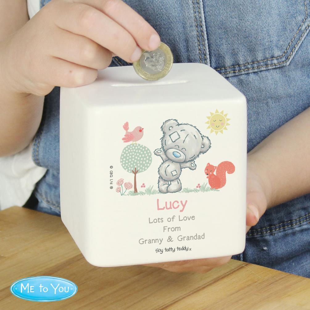 Personalised Tiny Tatty Teddy Woodland Animal Money Box Extra Image 3